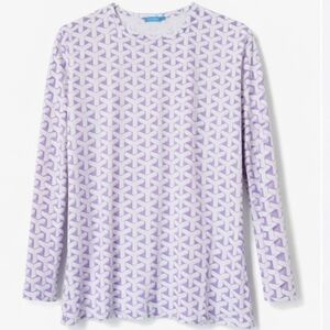 J McLaughlin Purple and White Print Top